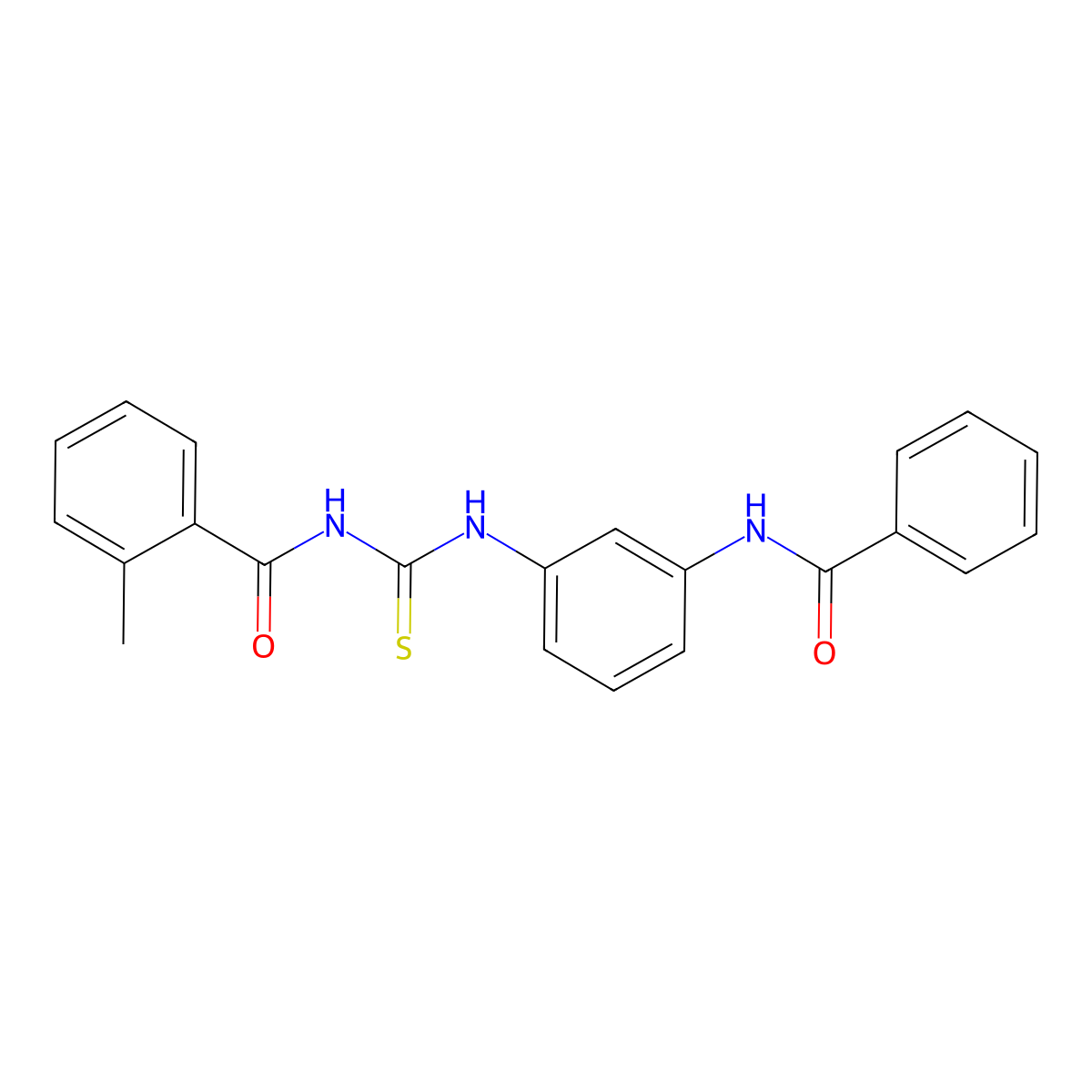 N-[(3-benzamidophenyl)carbamothioyl]-2-methylbenzamide molecular structure, CAS 333740-73-1
