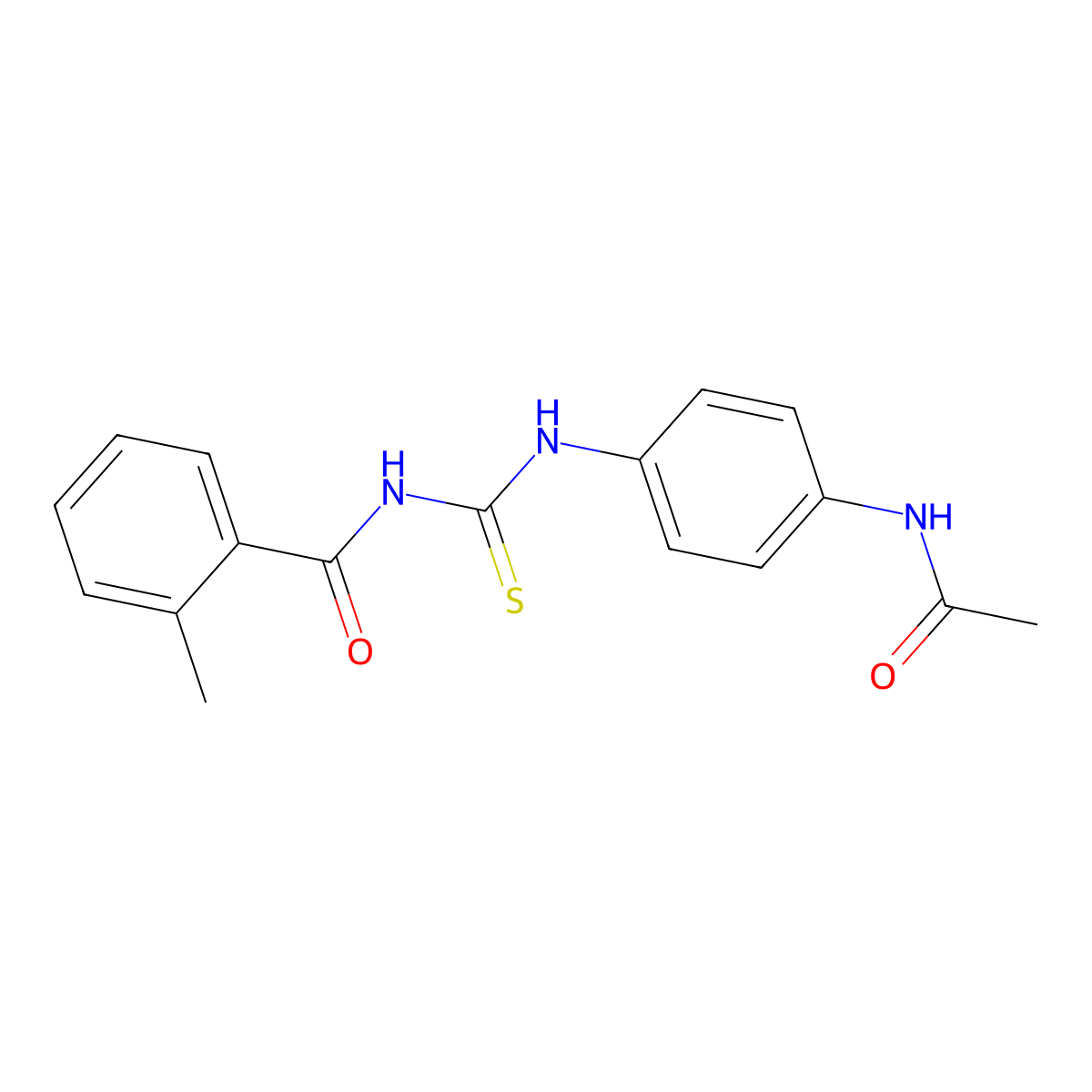 N-{[4-(acetylamino)phenyl]carbamothioyl}-2-methylbenzamide molecular structure, CAS 333740-78-6