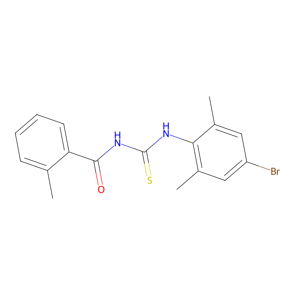 N-[(4-bromo-2,6-dimethylphenyl)carbamothioyl]-2-methylbenzamide molecular structure, CAS 333740-84-4