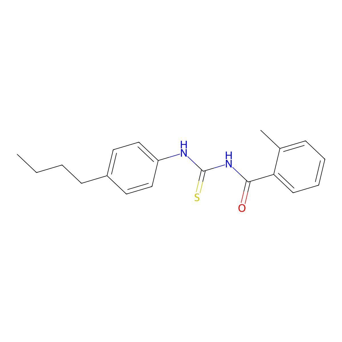 N-[(4-butylphenyl)carbamothioyl]-2-methylbenzamide molecular structure, CAS 333740-86-6