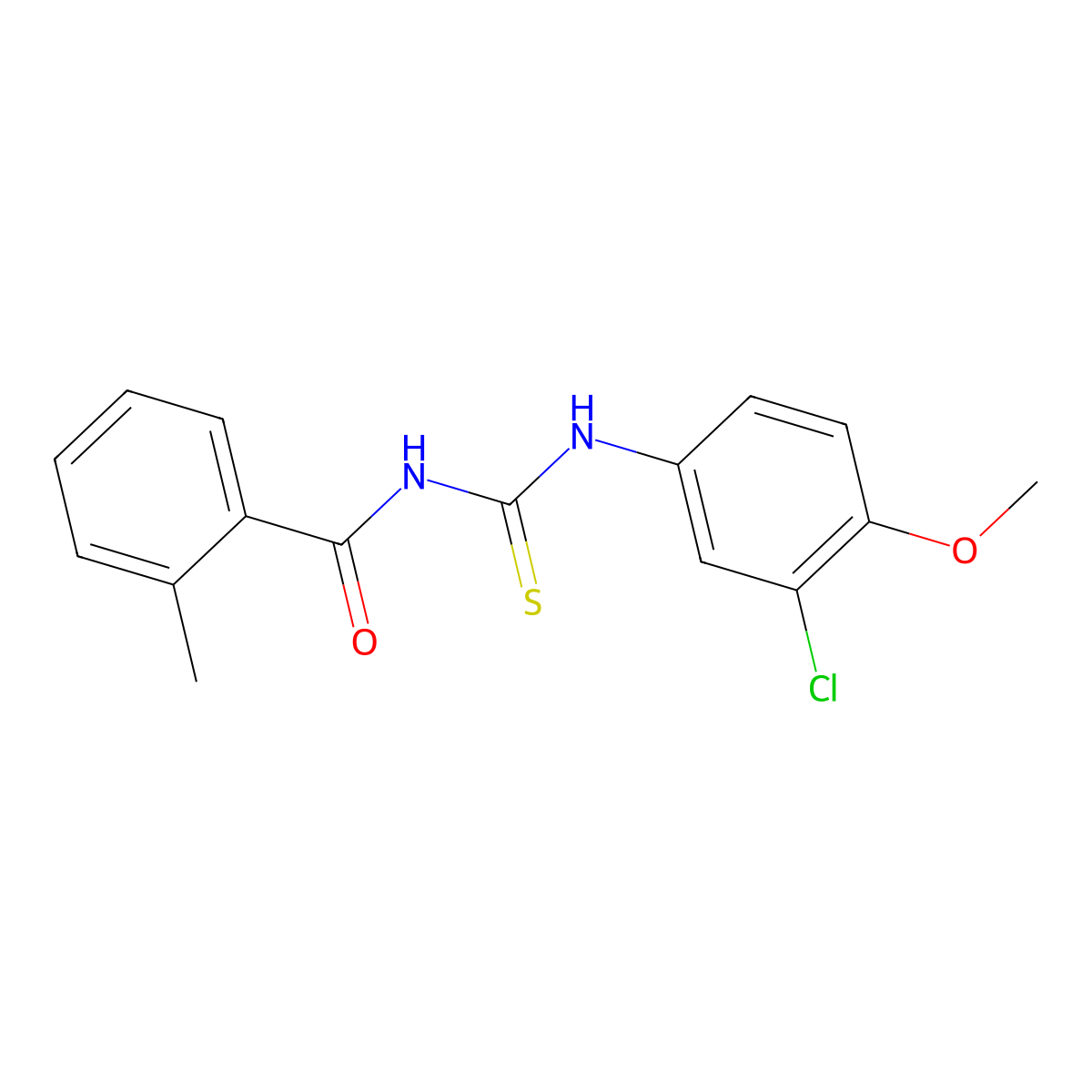 N-(3-chloro-4-methoxyphenyl)-N'-(2-methylbenzoyl)thiourea molecular structure, CAS 333740-92-4