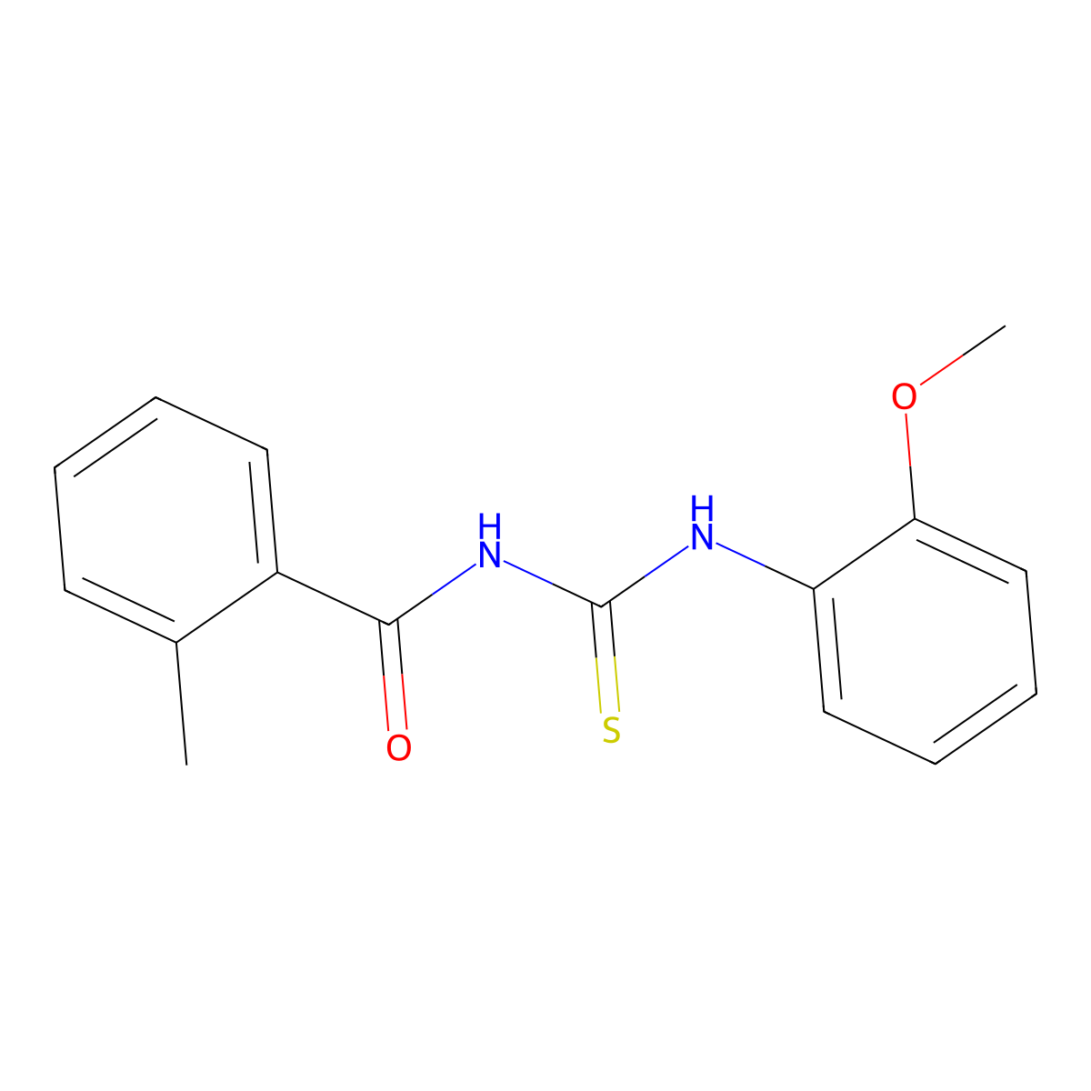 N-[(2-methoxyphenyl)carbamothioyl]-2-methylbenzamide molecular structure, CAS 333740-96-8
