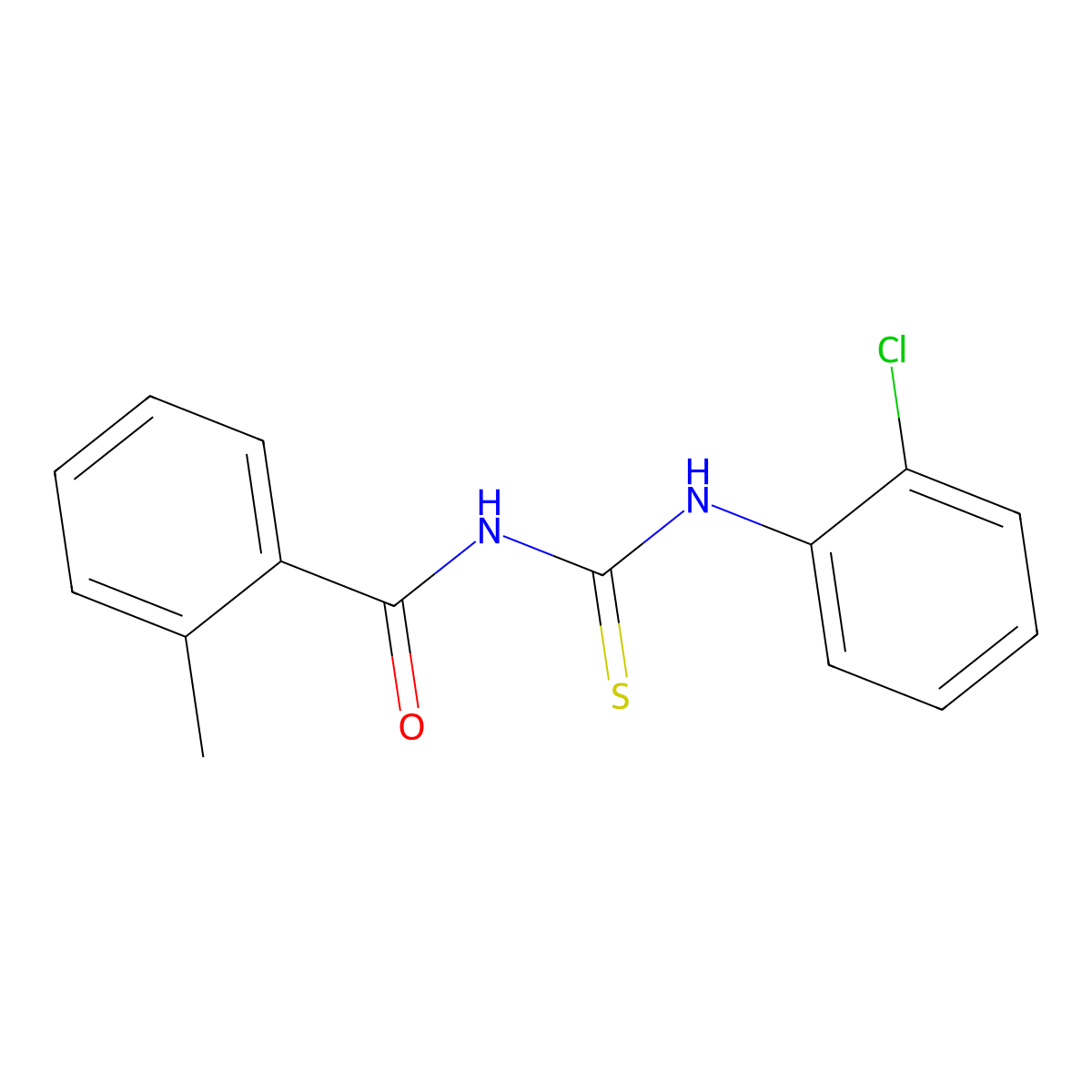 N-[(2-chlorophenyl)carbamothioyl]-2-methylbenzamide molecular structure, CAS 333740-98-0