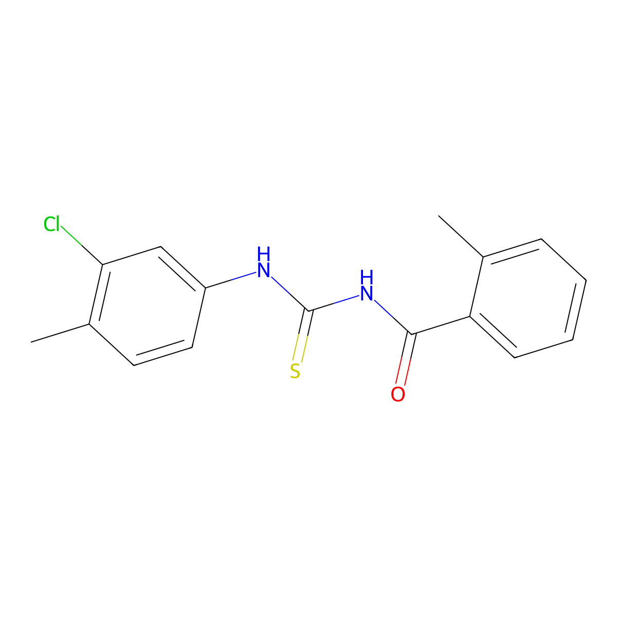 N-[(3-chloro-4-methylphenyl)carbamothioyl]-2-methylbenzamide molecular structure, CAS 333741-02-9