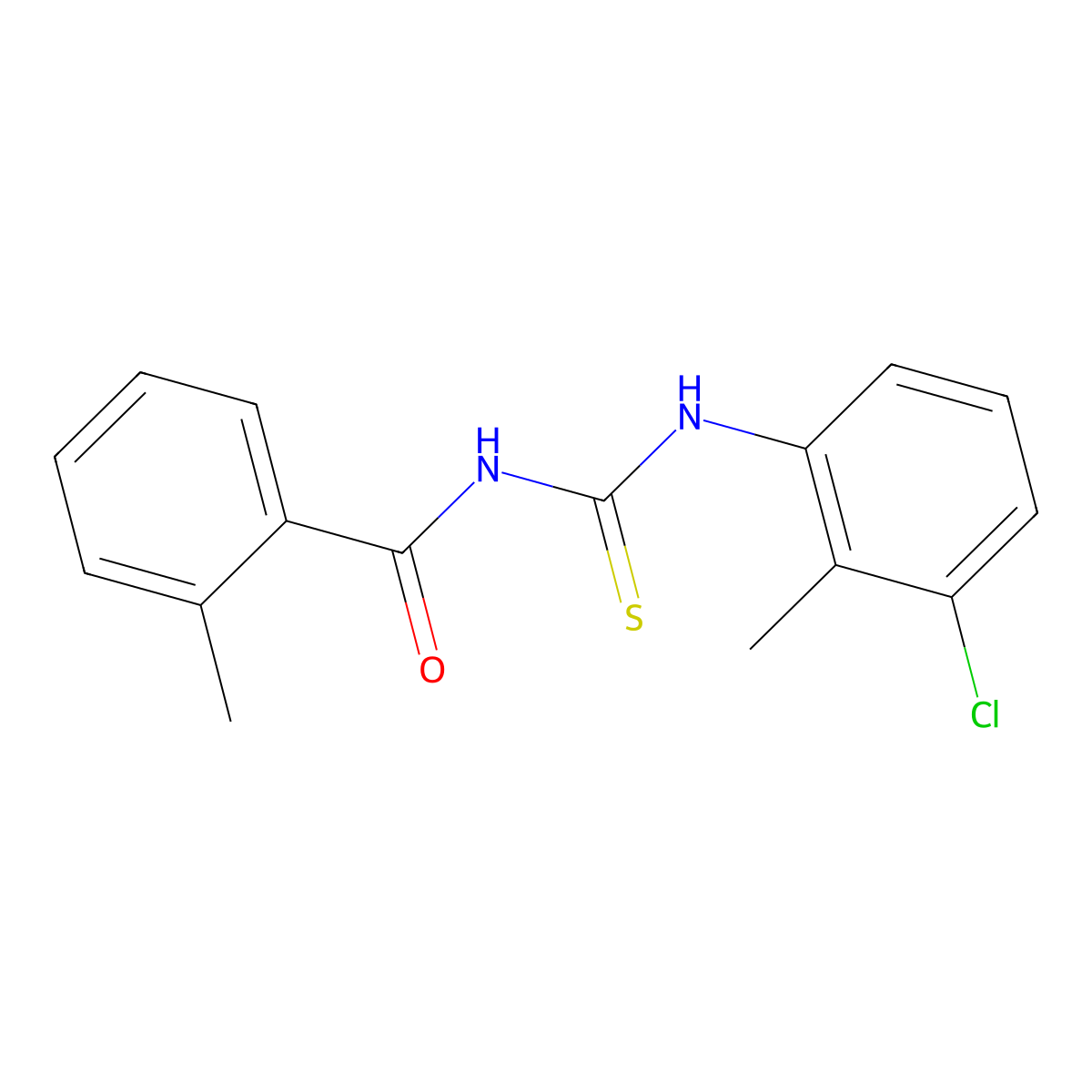 N-[(3-chloro-2-methylphenyl)carbamothioyl]-2-methylbenzamide molecular structure, CAS 333741-04-1