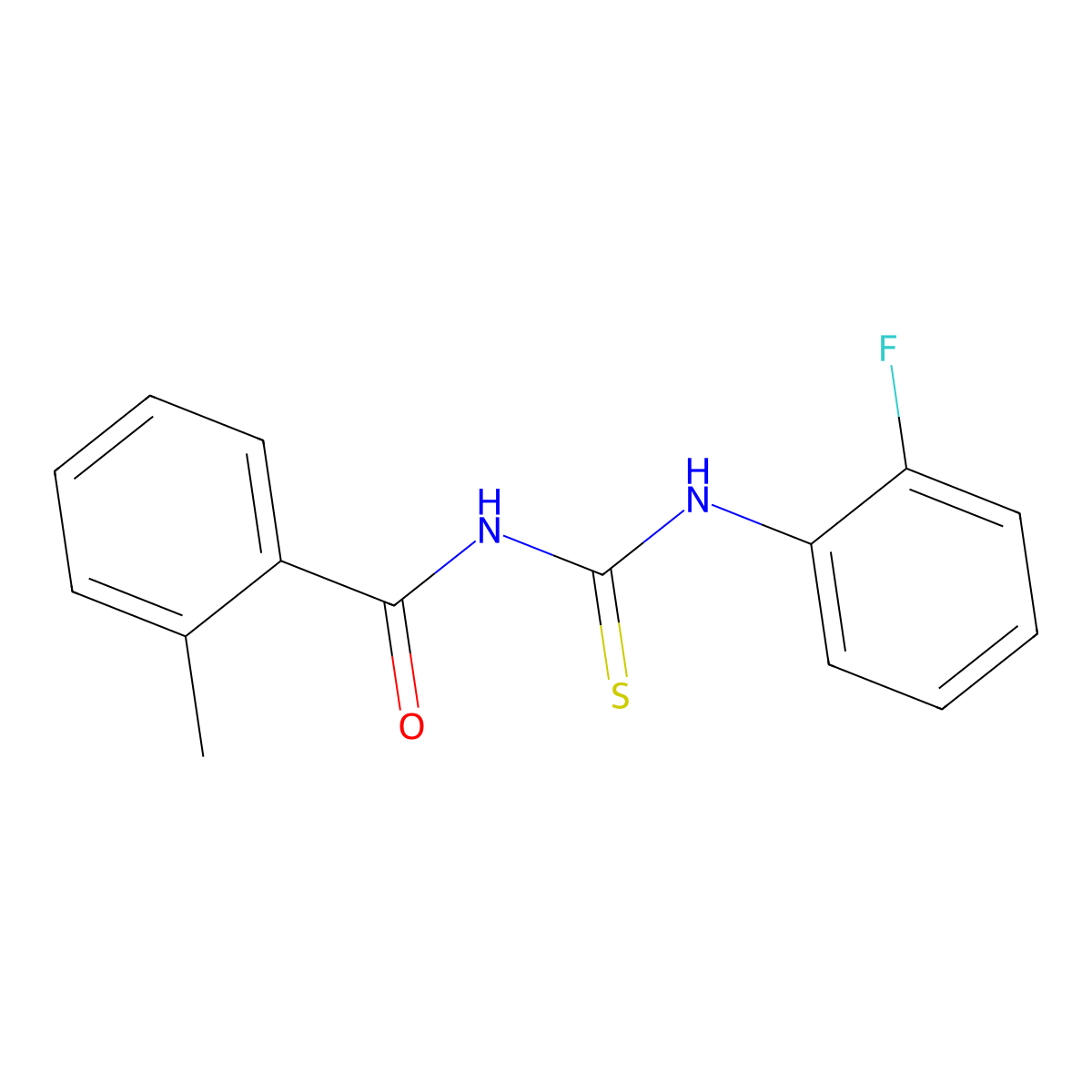 N-[(2-fluorophenyl)carbamothioyl]-2-methylbenzamide molecular structure, CAS 333741-06-3