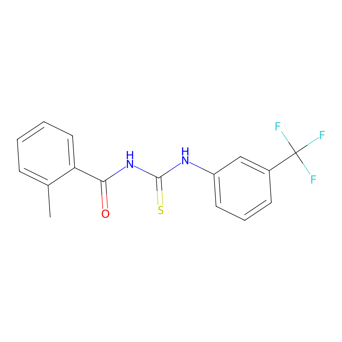 2-methyl-N-[[3-(trifluoromethyl)phenyl]carbamothioyl]benzamide molecular structure, CAS 333741-07-4