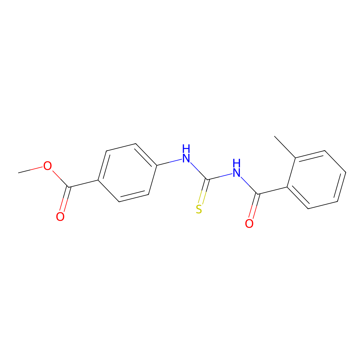 Methyl 4-({[(2-methylbenzoyl)amino]carbothioyl}amino)benzoate molecular structure, CAS 333741-11-0
