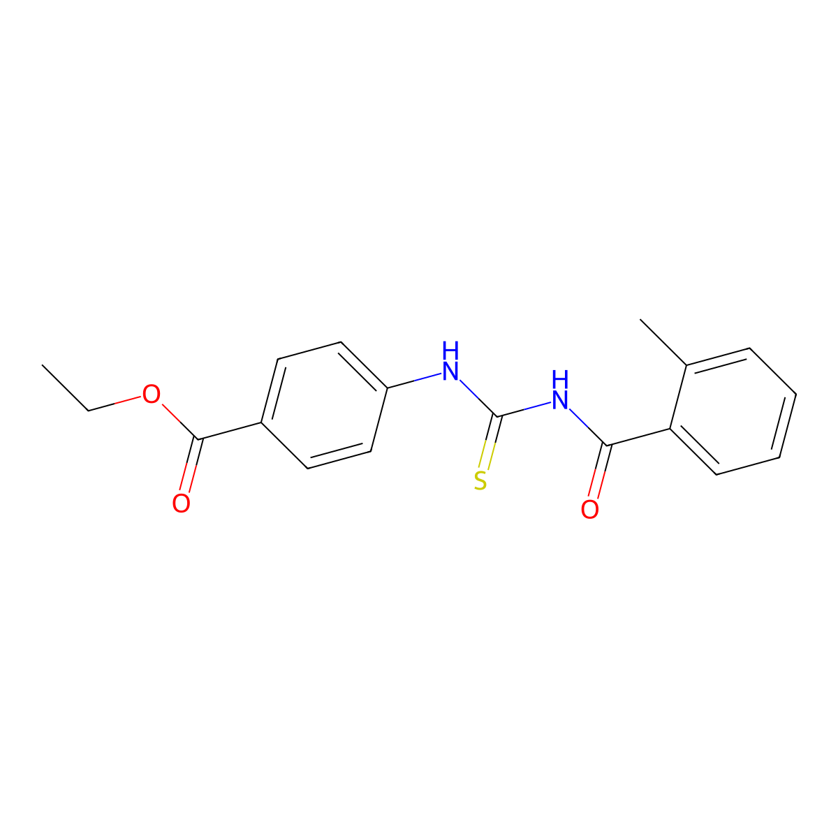 Ethyl 4-({[(2-methylbenzoyl)amino]carbothioyl}amino)benzoate molecular structure, CAS 333741-12-1