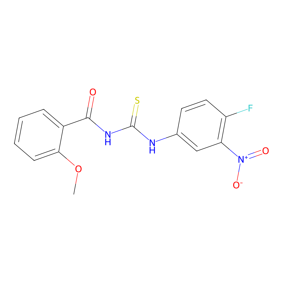 N-[(4-fluoro-3-nitrophenyl)carbamothioyl]-2-methoxybenzamide molecular structure, CAS 333741-16-5