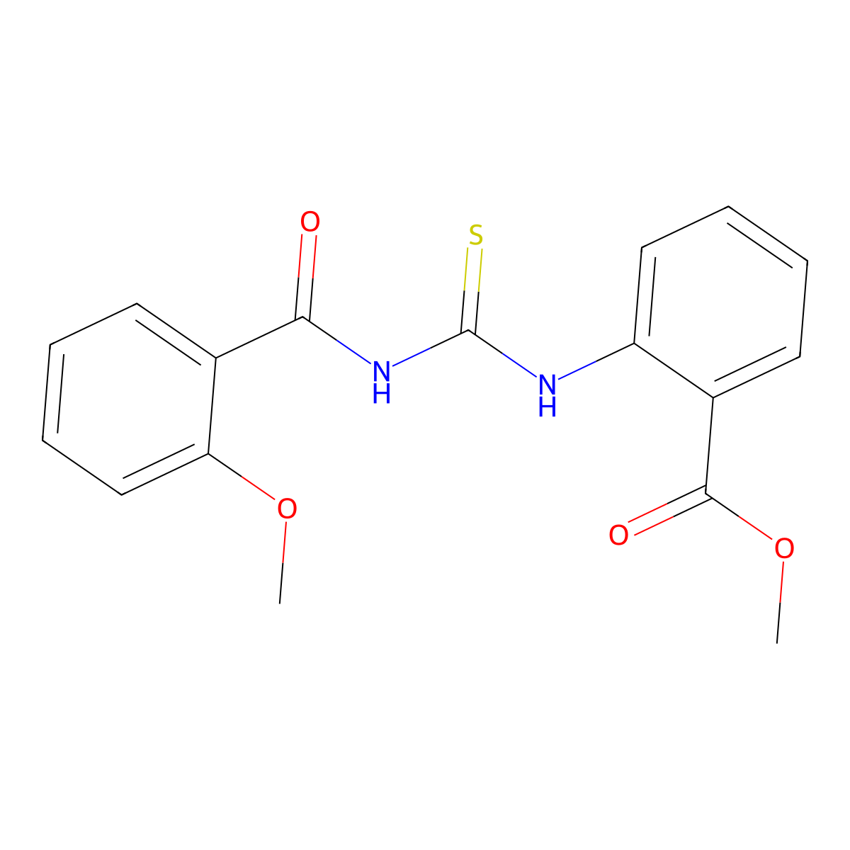 Methyl 2-[(2-methoxybenzoyl)carbamothioylamino]benzoate molecular structure, CAS 333741-20-1
