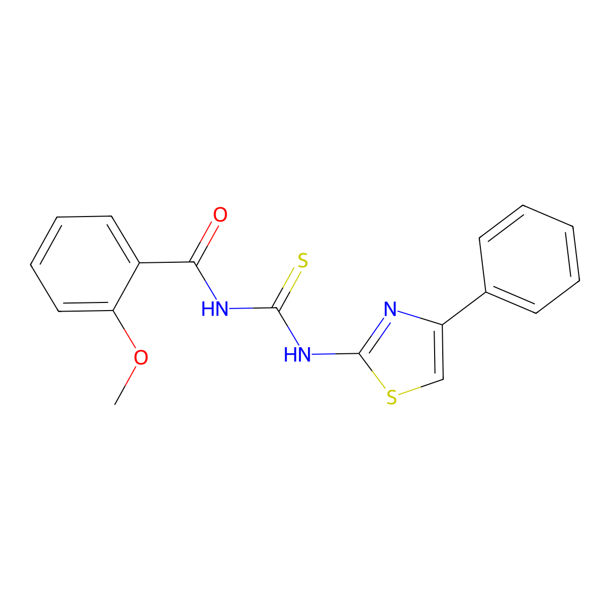 1-(2-Methoxy-benzoyl)-3-(4-phenyl-thiazol-2-yl)-thiourea molecular structure, CAS 333741-26-7