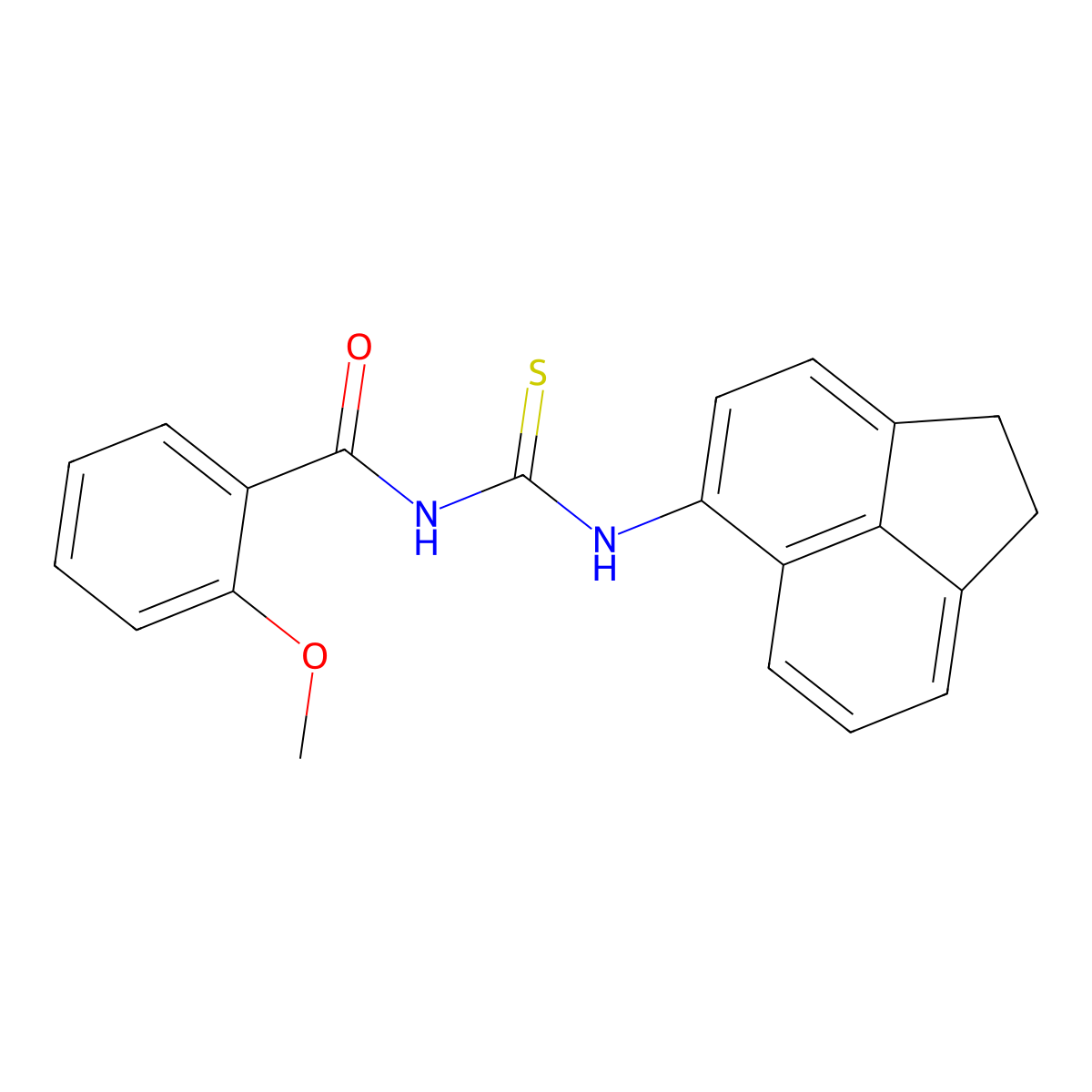 N-(1,2-dihydroacenaphthylen-5-ylcarbamothioyl)-2-methoxybenzamide molecular structure, CAS 333741-30-3