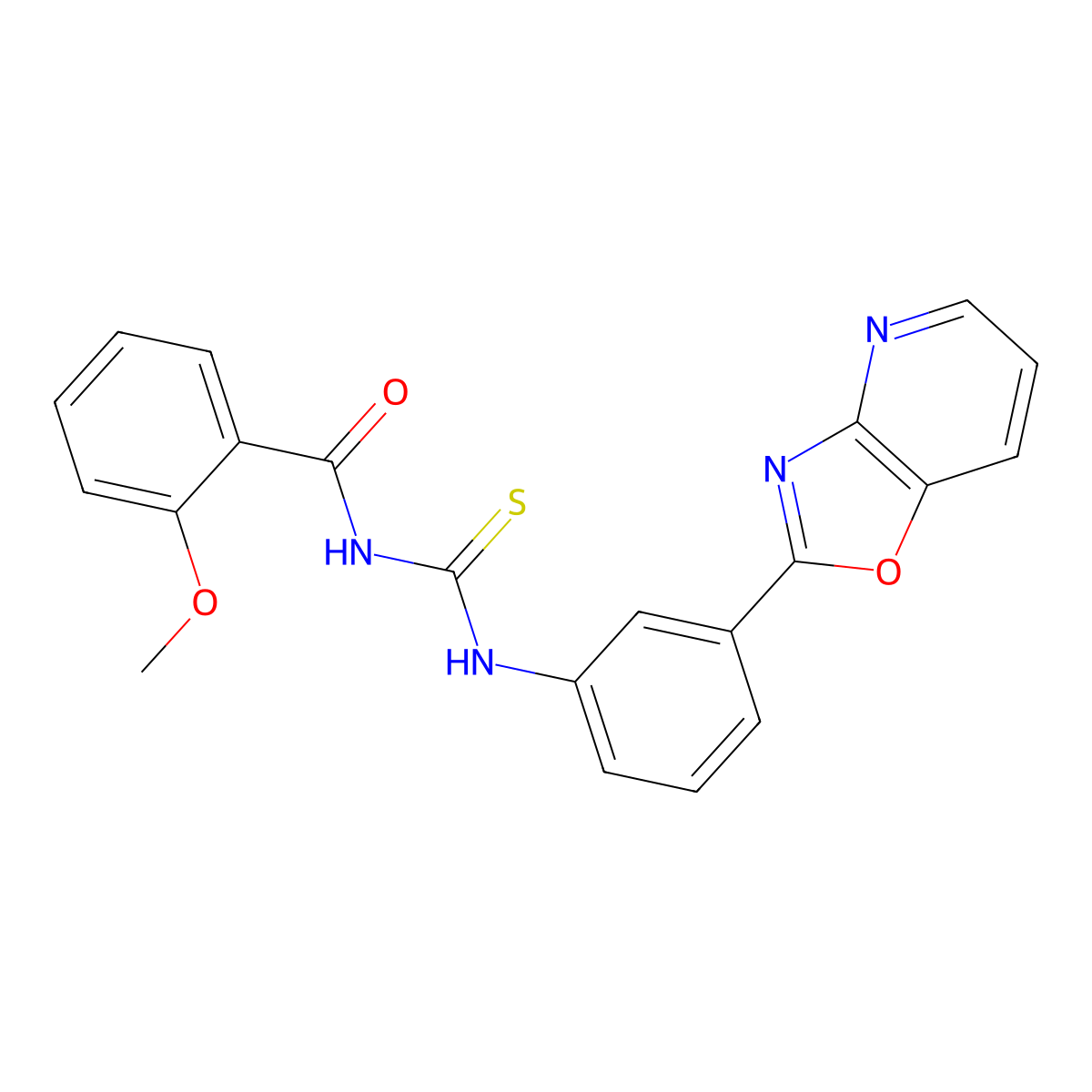 2-methoxy-N-[[3-([1,3]oxazolo[4,5-b]pyridin-2-yl)phenyl]carbamothioyl]benzamide molecular structure, CAS 333741-31-4
