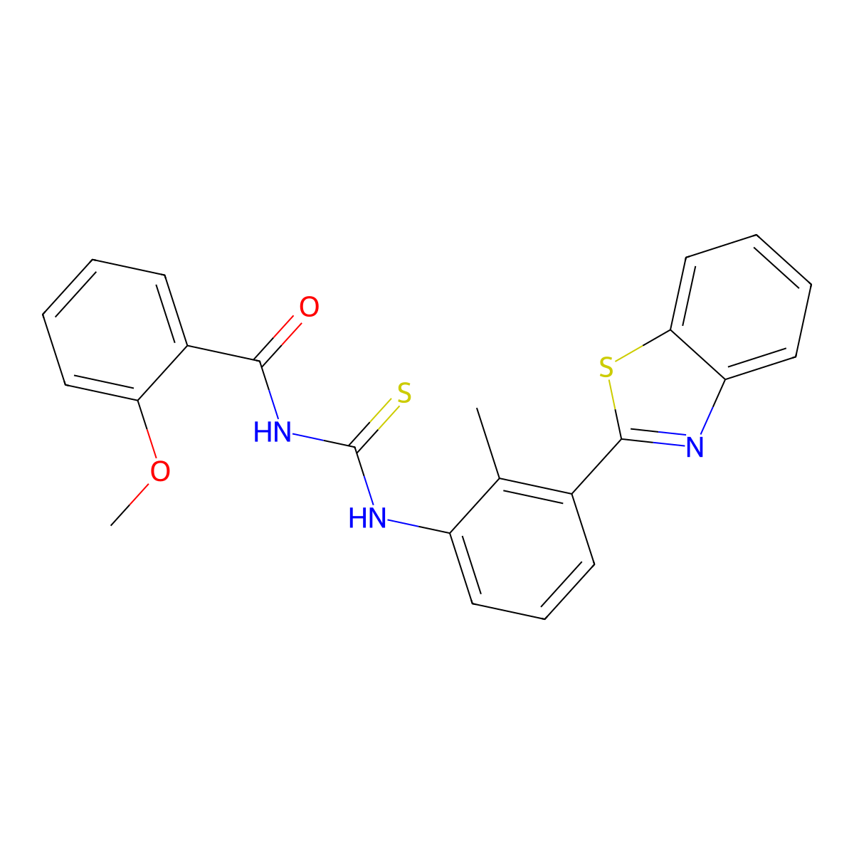 N-[[3-(1,3-benzothiazol-2-yl)-2-methylphenyl]carbamothioyl]-2-methoxybenzamide molecular structure, CAS 333741-33-6