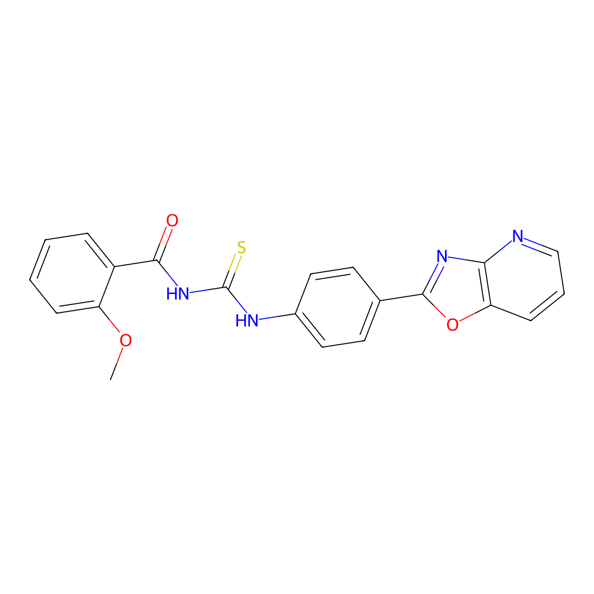 2-methoxy-N-[[4-([1,3]oxazolo[4,5-b]pyridin-2-yl)phenyl]carbamothioyl]benzamide molecular structure, CAS 333741-37-0