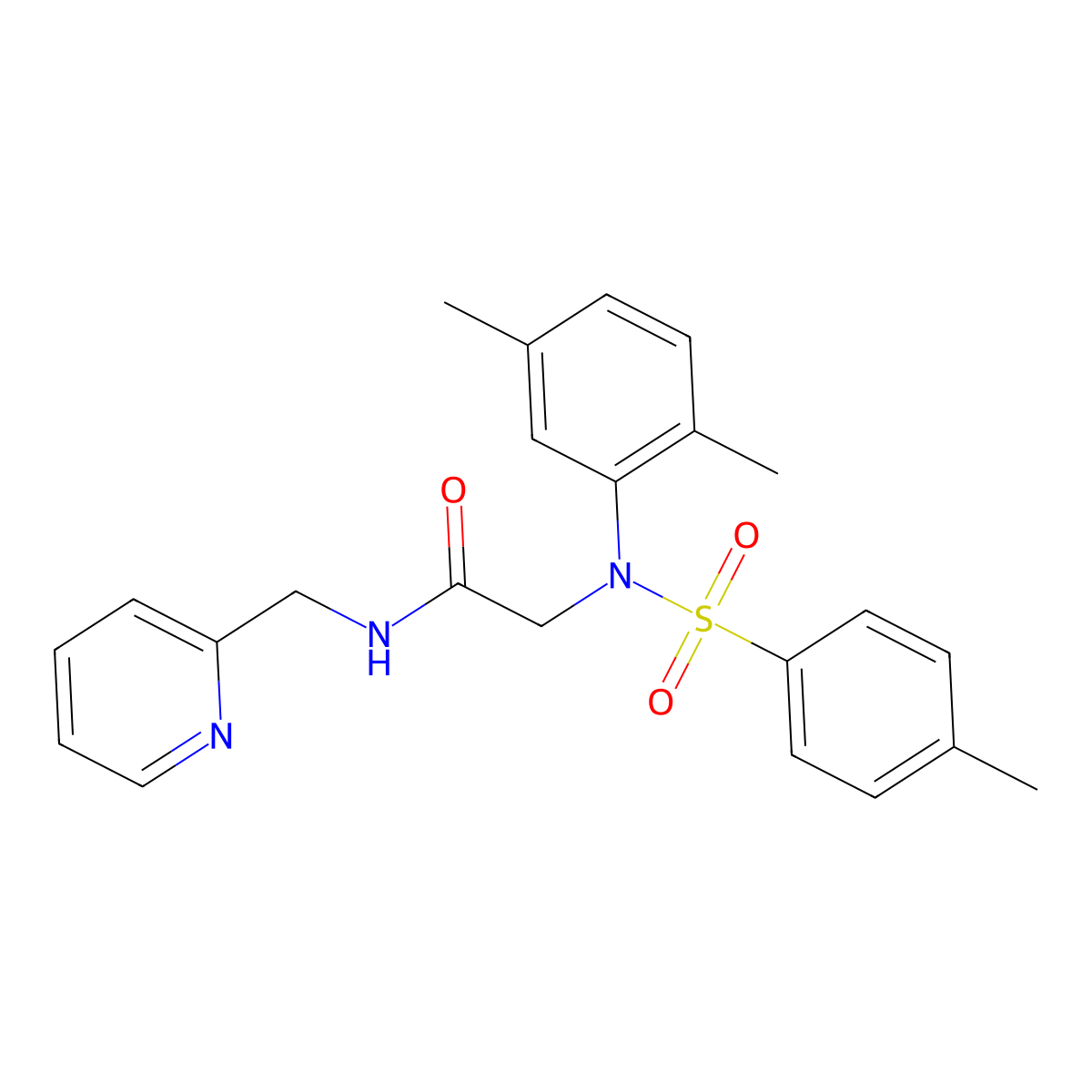 2-(2,5-dimethyl-N-(4-methylphenyl)sulfonylanilino)-N-(pyridin-2-ylmethyl)acetamide molecular structure, CAS 333741-49-4
