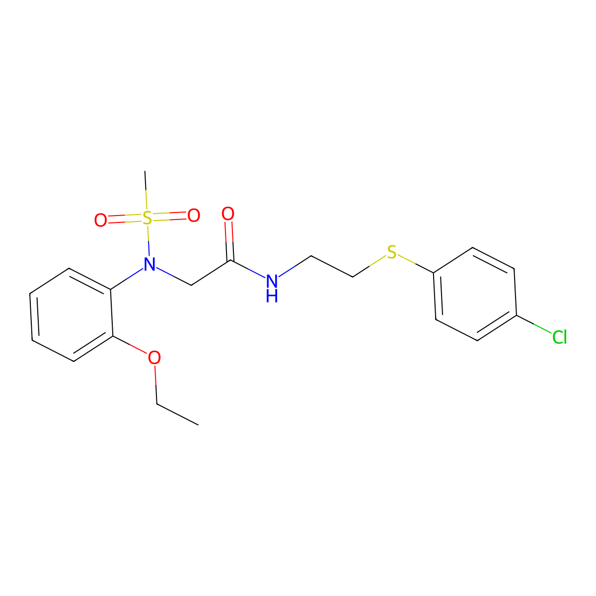 N-[2-(4-chlorophenyl)sulfanylethyl]-2-(2-ethoxy-N-methylsulfonylanilino)acetamide molecular structure, CAS 333741-55-2