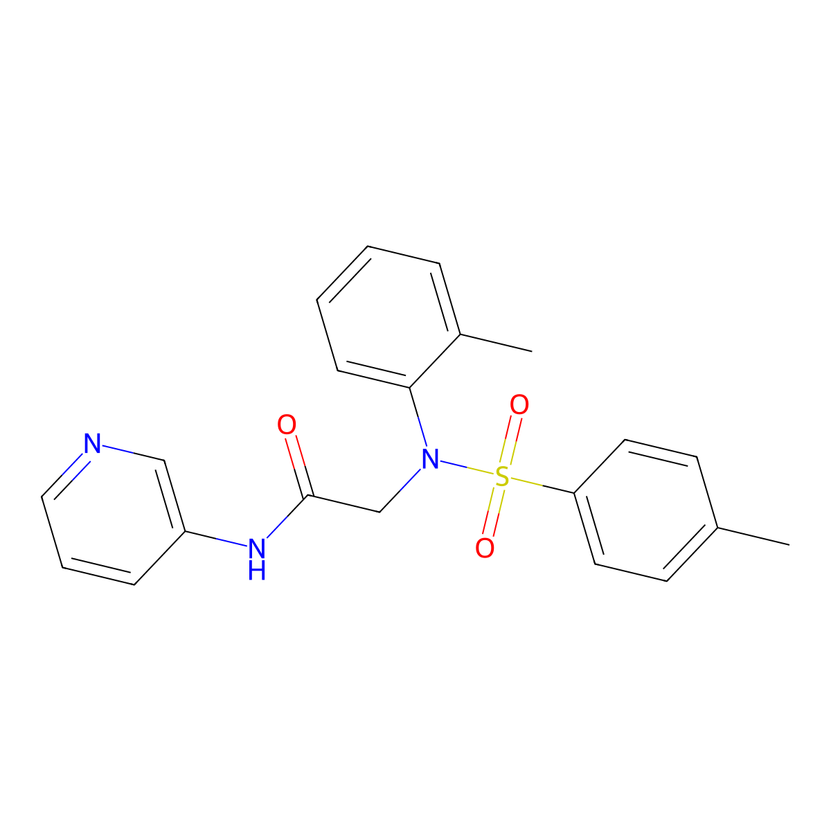 N-Pyridin-3-yl-2-[(toluene-4-sulfonyl)-o-tolyl-amino]-acetamide molecular structure, CAS 333741-57-4