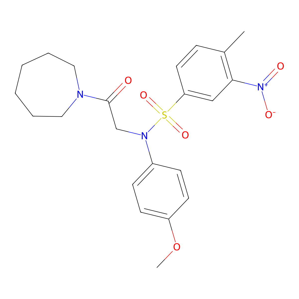 N-[2-(azepan-1-yl)-2-oxoethyl]-N-(4-methoxyphenyl)-4-methyl-3-nitrobenzenesulfonamide molecular structure, CAS 333741-64-3