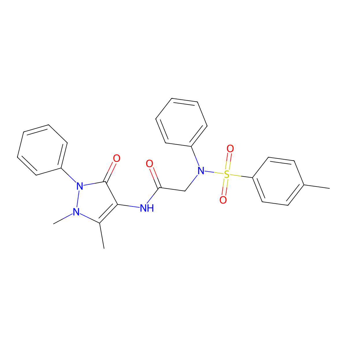 N-(1,5-dimethyl-3-oxo-2-phenyl-2,3-dihydro-1H-pyrazol-4-yl)-N~2~-[(4-methylphenyl)sulfonyl]-N~2~-phenylglycinamide molecular structure, CAS 333741-71-2