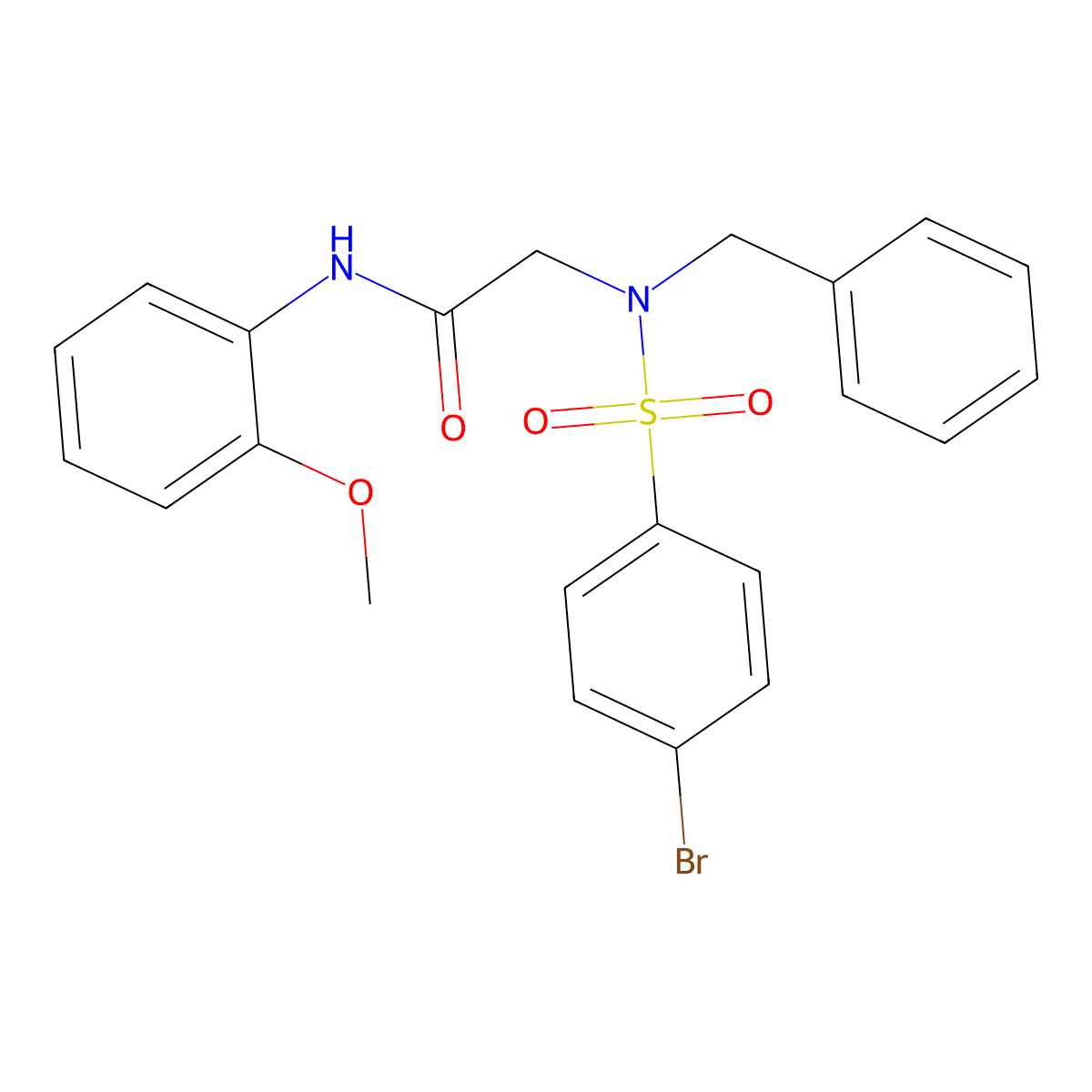 2-{[(4-bromophenyl)sulfonyl]benzylamino}-N-(2-methoxyphenyl)acetamide molecular structure, CAS 333741-79-0