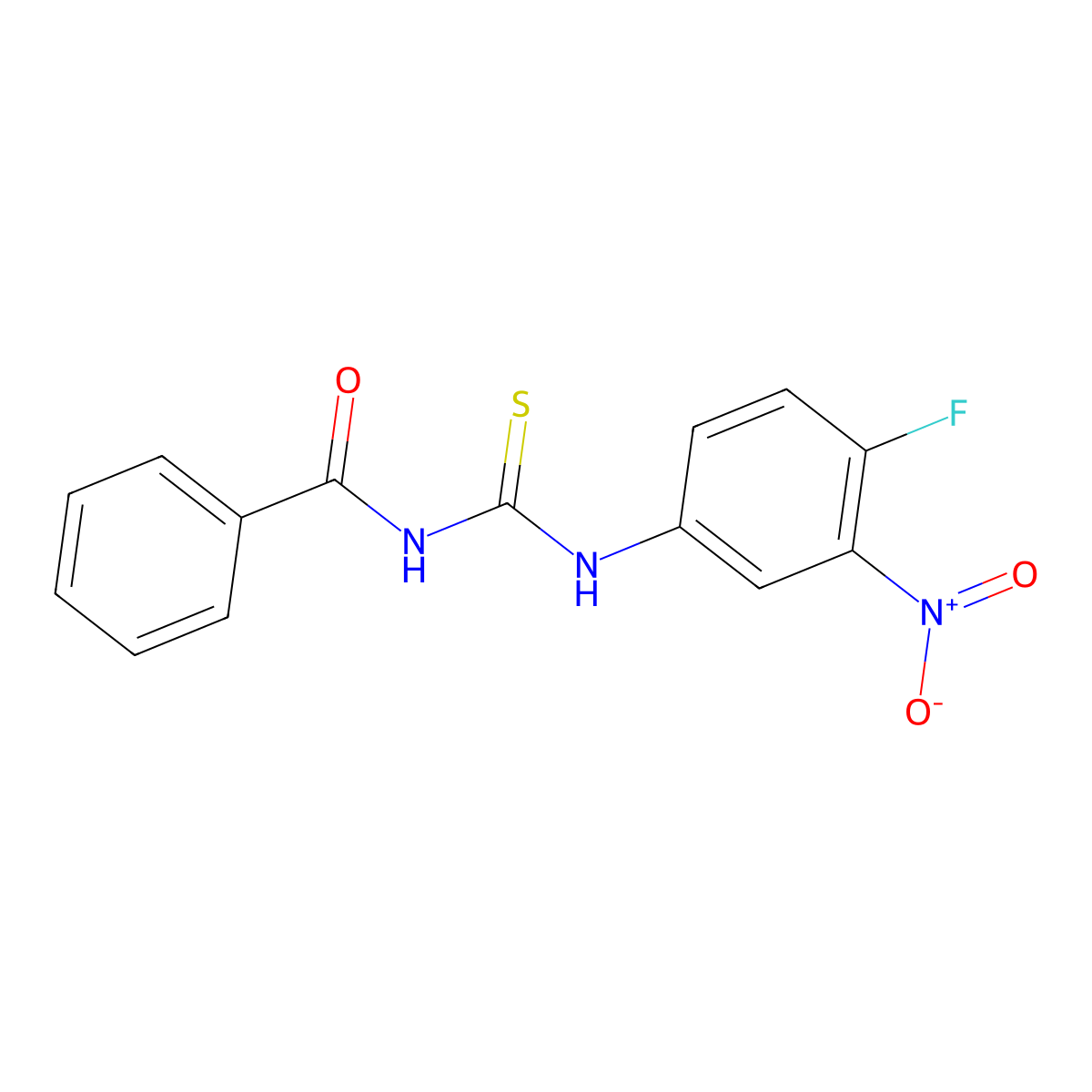 N-[(4-fluoro-3-nitrophenyl)carbamothioyl]benzamide molecular structure, CAS 333741-81-4