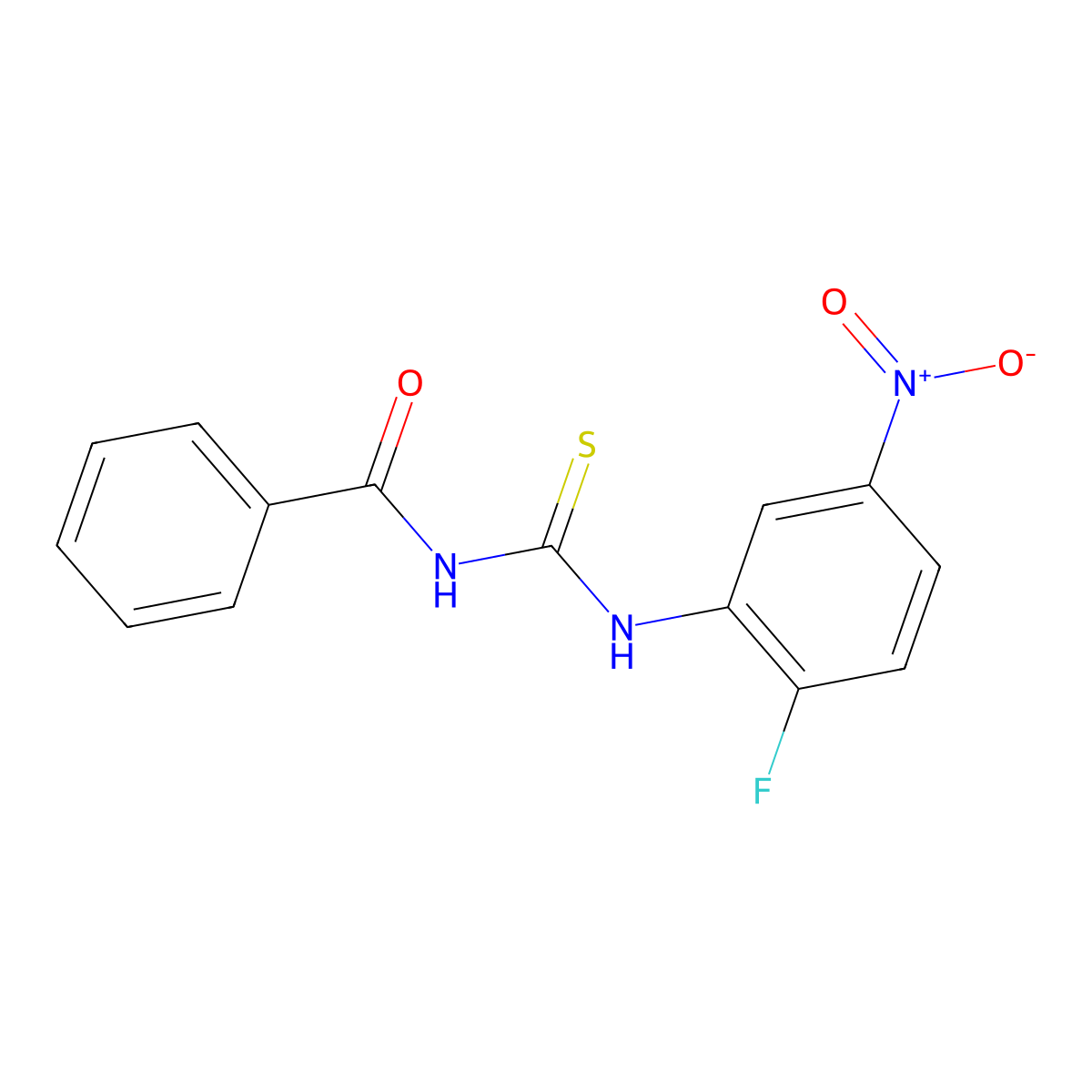 N-[(2-fluoro-5-nitrophenyl)carbamothioyl]benzamide molecular structure, CAS 333741-82-5