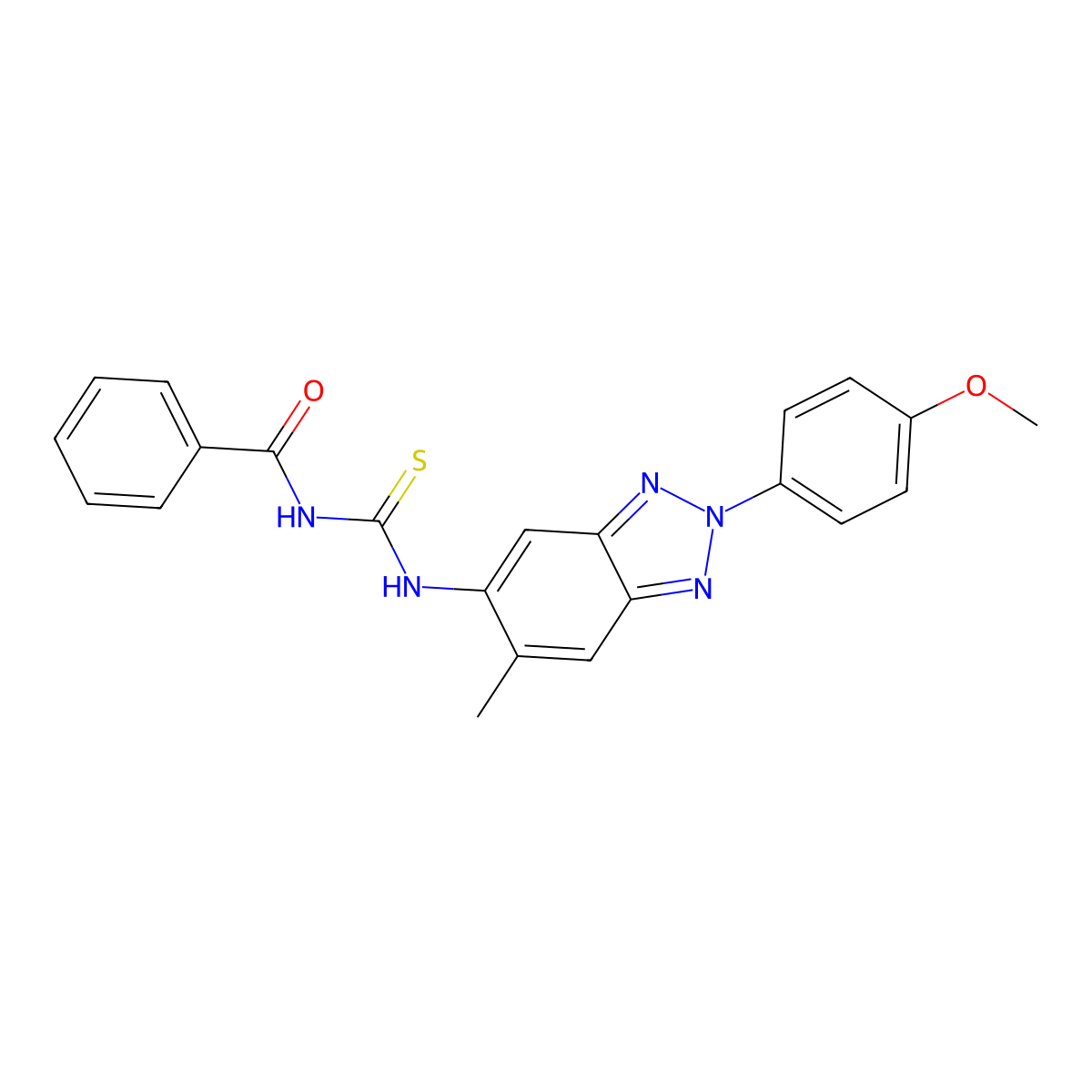 N-{[2-(4-methoxyphenyl)-6-methyl-2H-benzotriazol-5-yl]carbamothioyl}benzamide molecular structure, CAS 333741-84-7