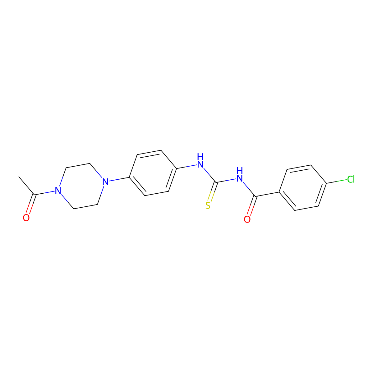 N-[[4-(4-acetylpiperazin-1-yl)phenyl]carbamothioyl]-4-chlorobenzamide molecular structure, CAS 333741-88-1