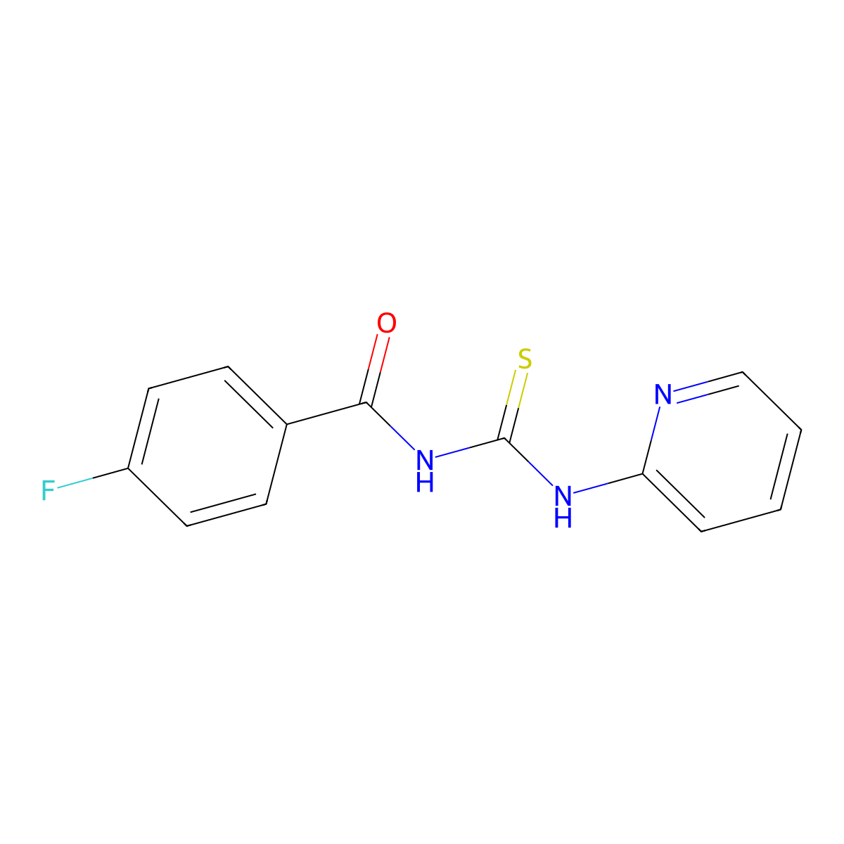 4-fluoro-N-(pyridin-2-ylcarbamothioyl)benzamide molecular structure, CAS 333741-89-2