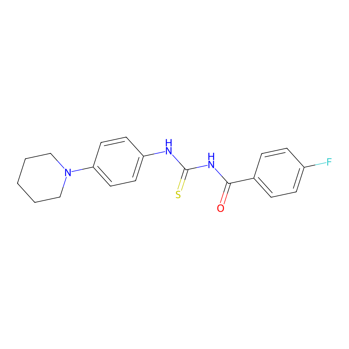 4-fluoro-N-[(4-piperidin-1-ylphenyl)carbamothioyl]benzamide molecular structure, CAS 333741-92-7