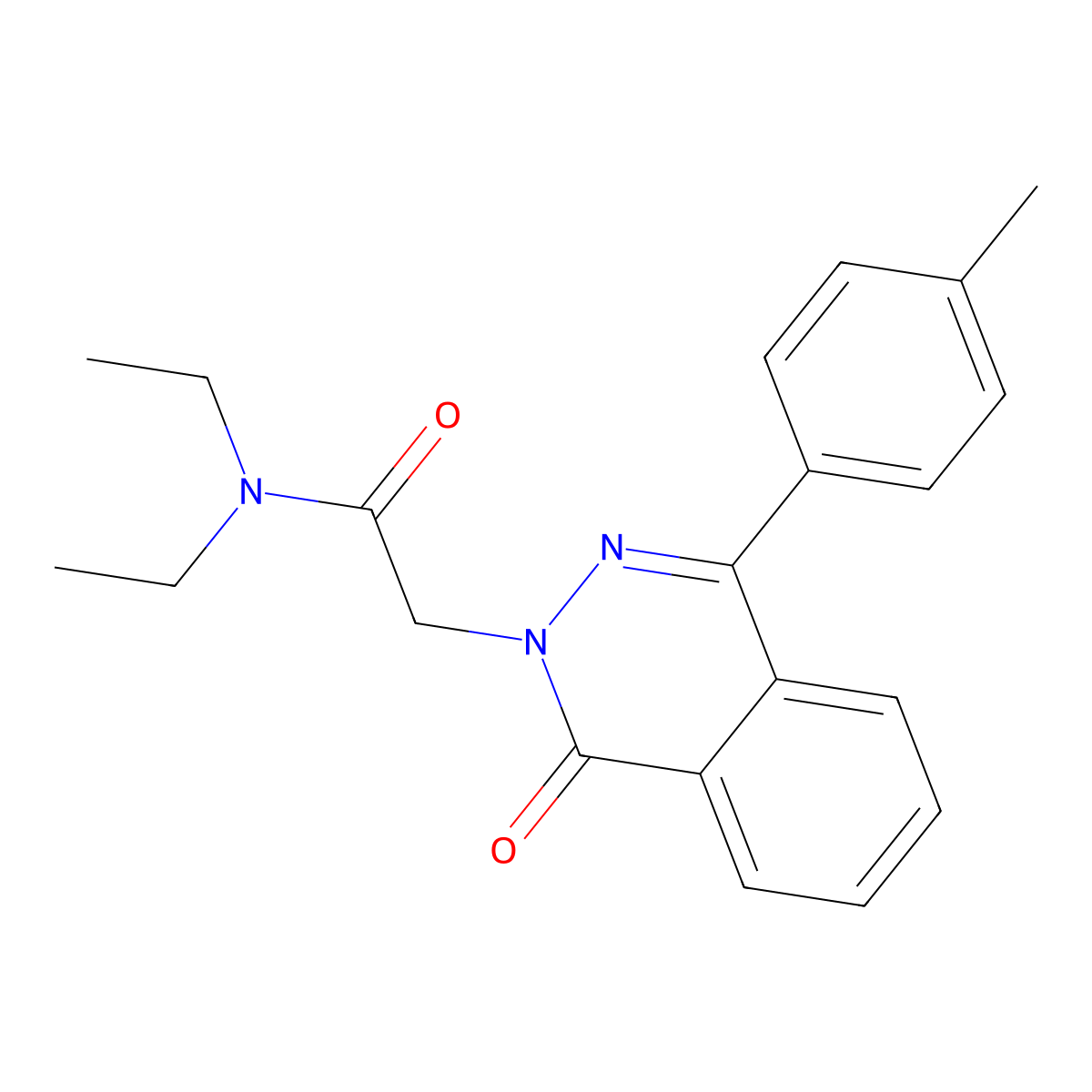 N,N-diethyl-2-[4-(4-methylphenyl)-1-oxophthalazin-2-yl]acetamide molecular structure, CAS 333742-07-7