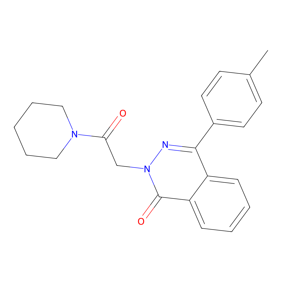 4-(4-methylphenyl)-2-[2-oxo-2-(piperidin-1-yl)ethyl]phthalazin-1(2H)-one molecular structure, CAS 333742-08-8