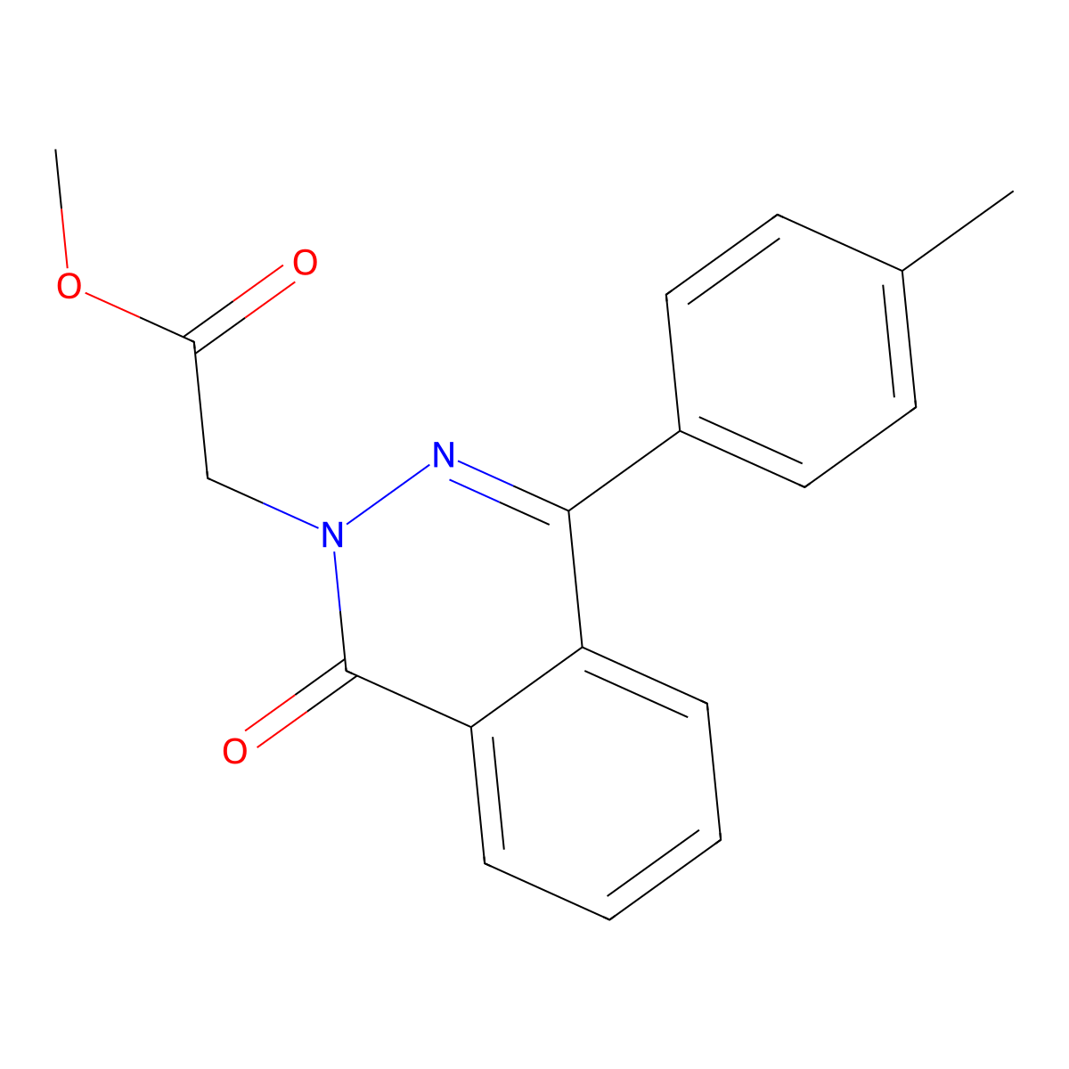 Methyl 2-[4-(4-methylphenyl)-1-oxophthalazin-2-yl]acetate molecular structure, CAS 333742-09-9