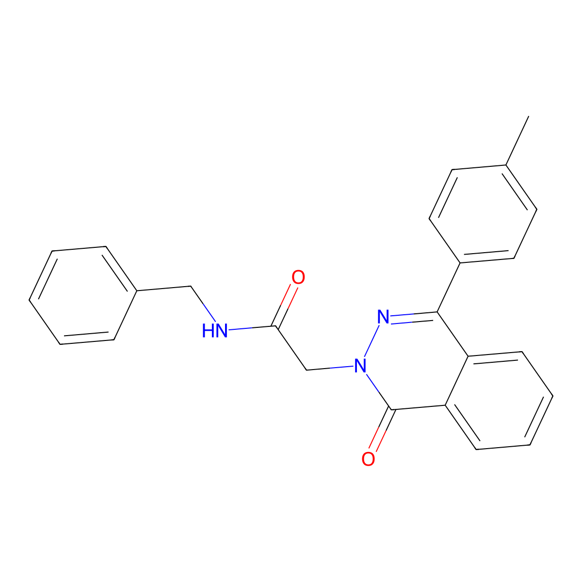 N-benzyl-2-[4-(4-methylphenyl)-1-oxophthalazin-2(1H)-yl]acetamide molecular structure, CAS 333742-14-6