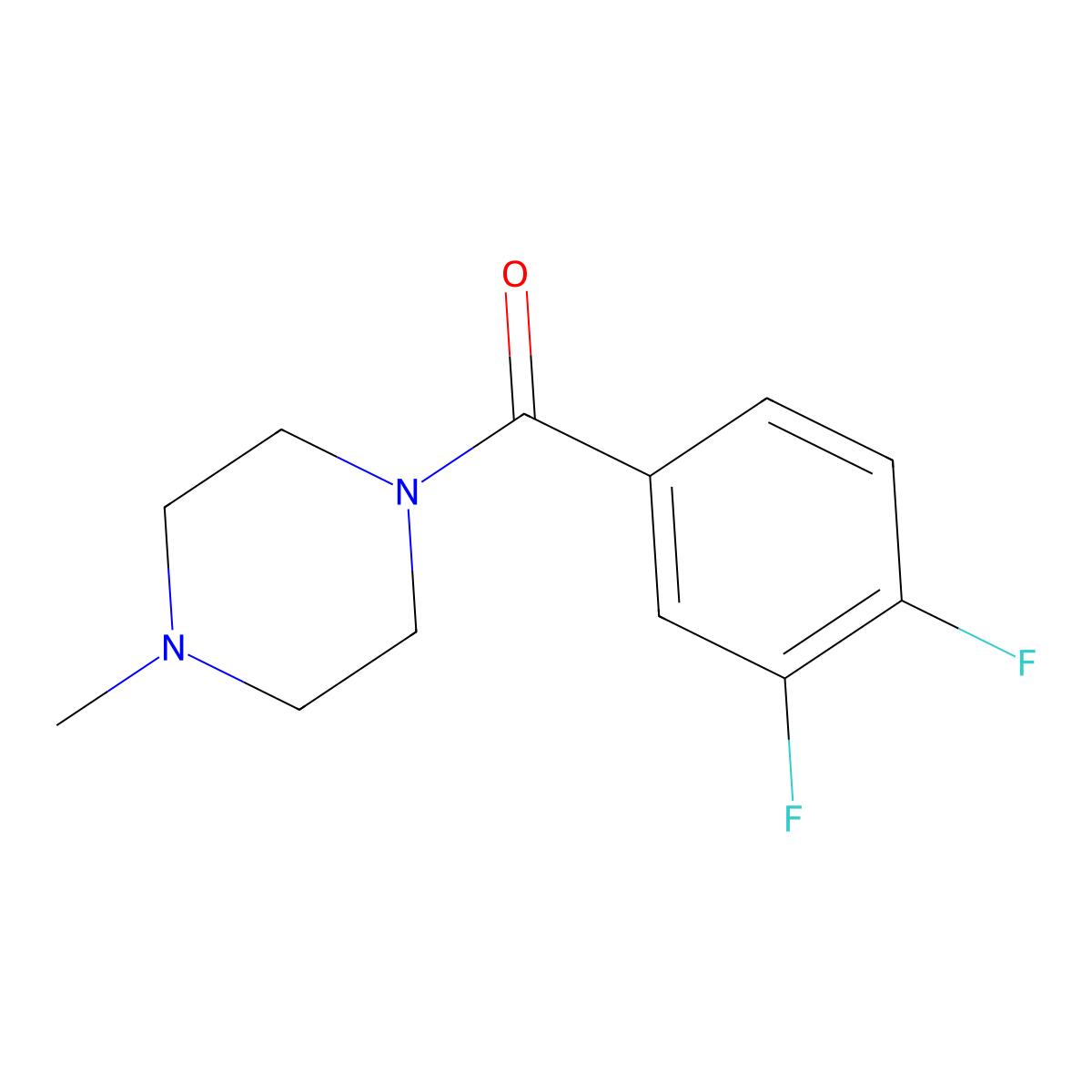 1-(3,4-Difluorobenzoyl)-4-methylpiperazine molecular structure, CAS 333742-29-3