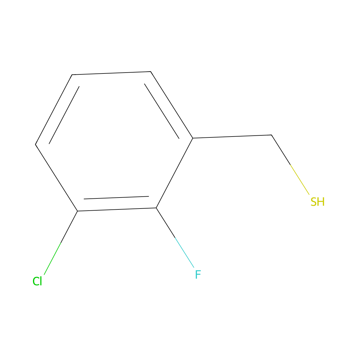 (3-Chloro-2-fluorophenyl)methanethiol molecular structure, CAS 333743-31-0