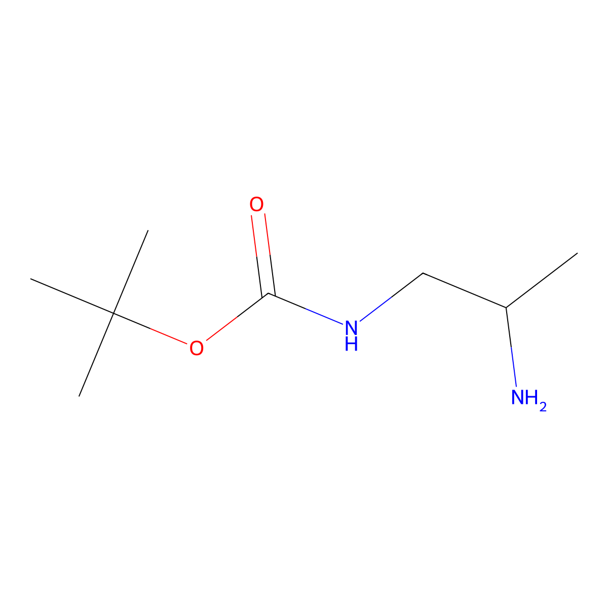 tert-butyl N-((2R)-2-aminopropyl)carbamate molecular structure, CAS 333743-54-7