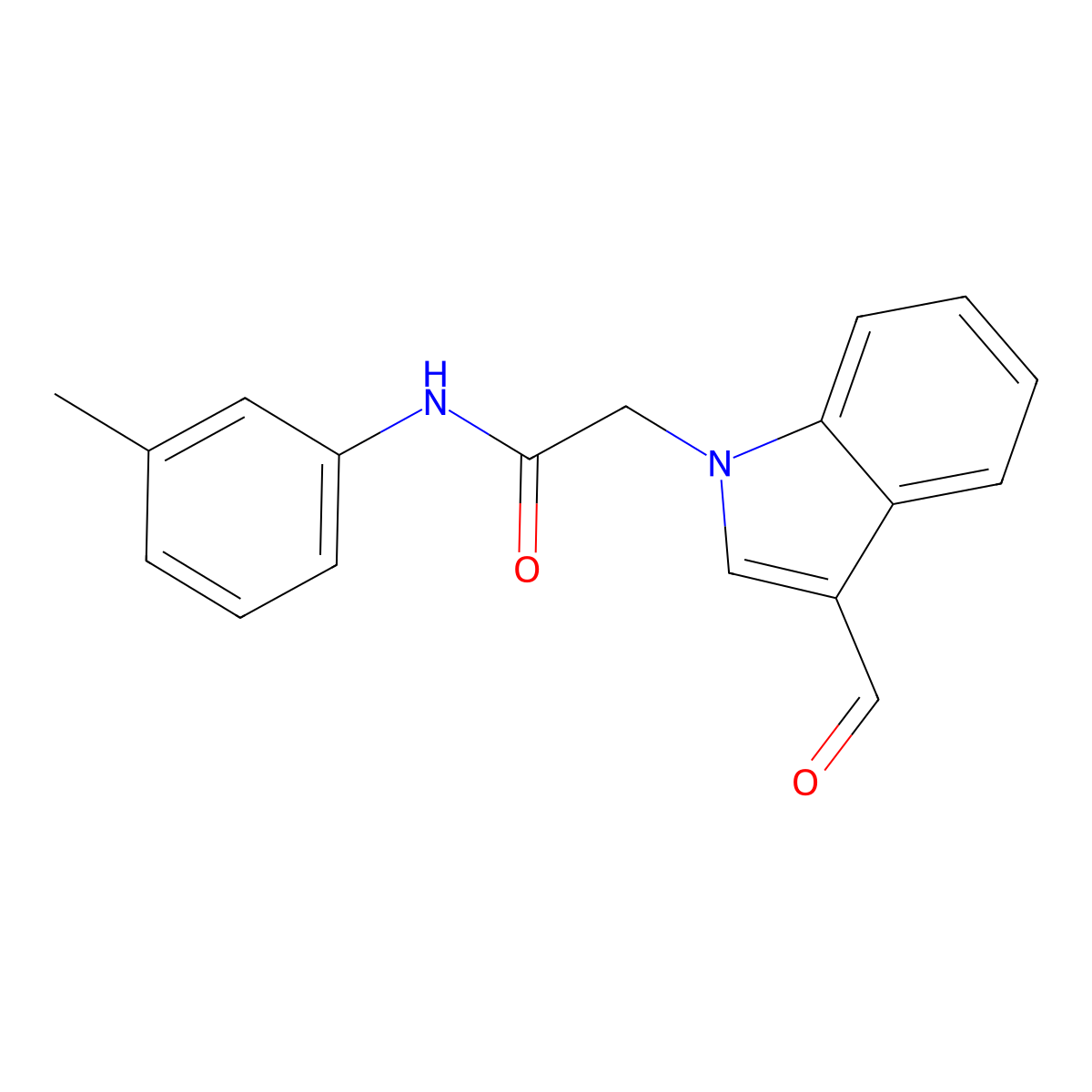 2-(3-Formyl-indol-1-yl)-N-m-tolyl-acetamide molecular structure, CAS 333745-01-0