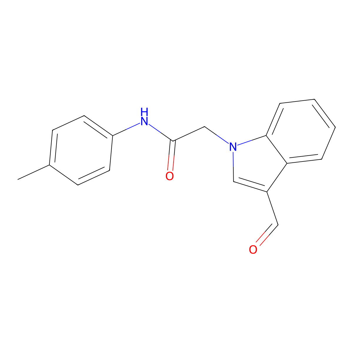 2-(3-Formyl-1H-indol-1-yl)-N-(p-tolyl)acetamide molecular structure, CAS 333745-03-2
