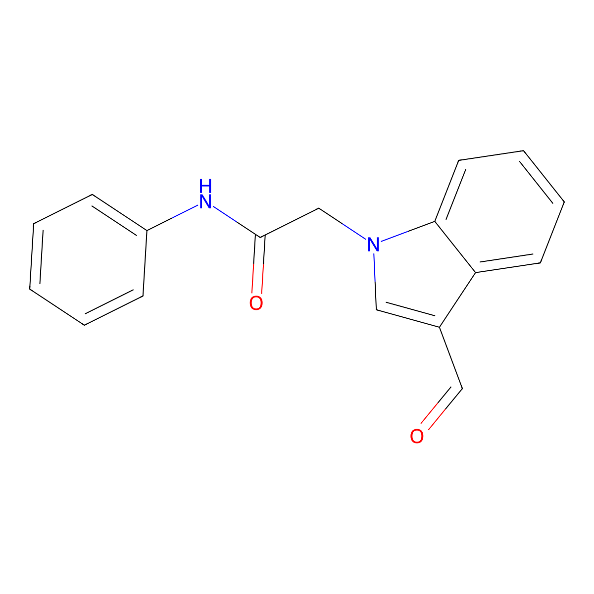 2-(3-formyl-1H-indol-1-yl)-N-phenylacetamide molecular structure, CAS 333745-18-9