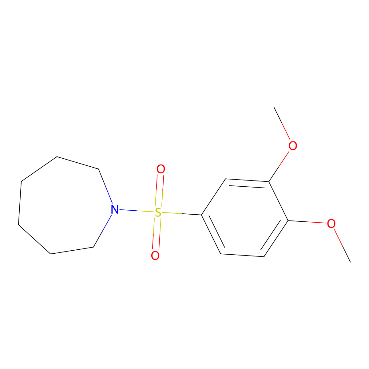 1-[(3,4-Dimethoxyphenyl)sulfonyl]azepane molecular structure, CAS 333745-32-7