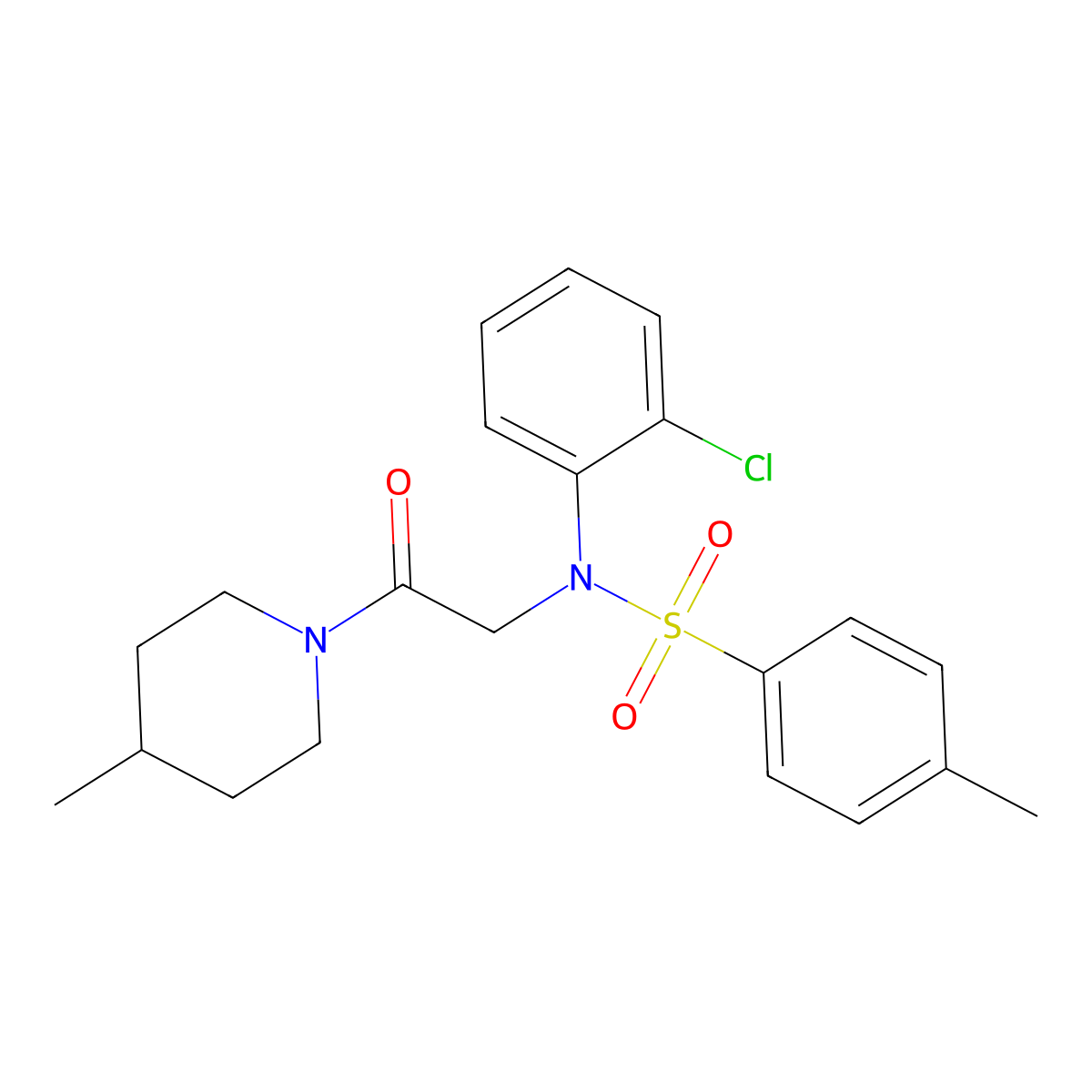 N-(2-chlorophenyl)-4-methyl-N-[2-(4-methylpiperidin-1-yl)-2-oxoethyl]benzenesulfonamide molecular structure, CAS 333745-60-1