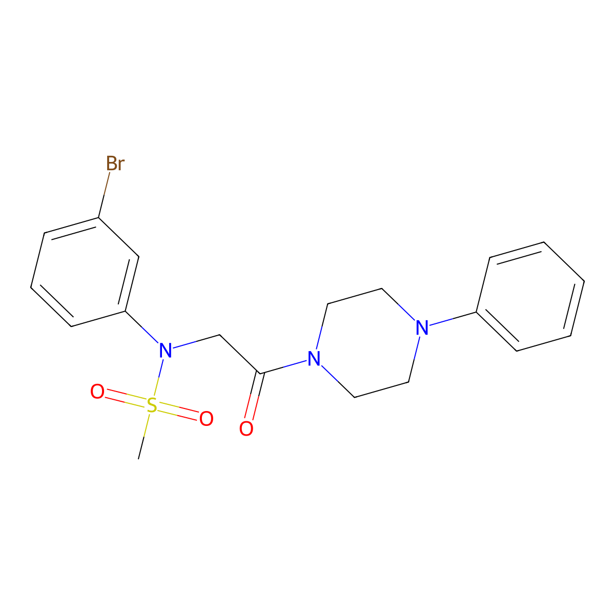 N-(3-bromophenyl)-N-[2-oxo-2-(4-phenylpiperazin-1-yl)ethyl]methanesulfonamide molecular structure, CAS 333745-93-0