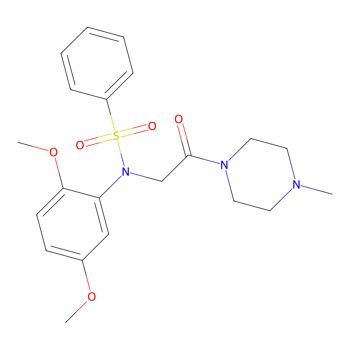 N-(2,5-dimethoxyphenyl)-N-[2-(4-methylpiperazin-1-yl)-2-oxoethyl]benzenesulfonamide molecular structure, CAS 333746-02-4