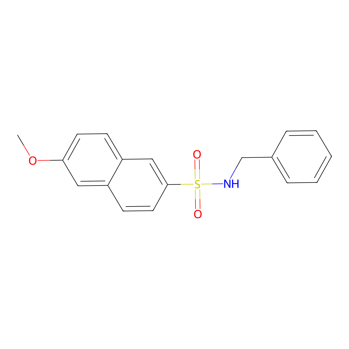 N-benzyl-6-methoxynaphthalene-2-sulfonamide molecular structure, CAS 333746-08-0