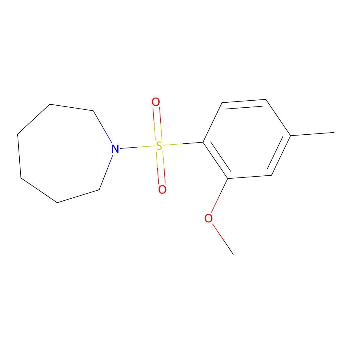1-(2-Methoxy-4-methylphenyl)sulfonylazepane molecular structure, CAS 333746-11-5