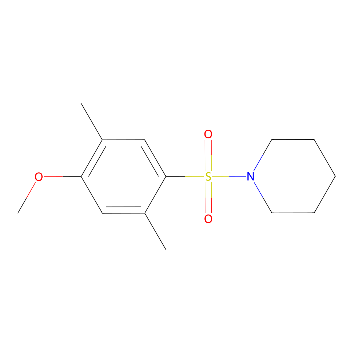 1-(4-Methoxy-2,5-dimethylphenyl)sulfonylpiperidine molecular structure, CAS 333746-13-7