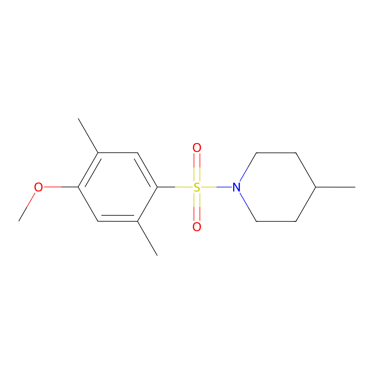 1-(4-Methoxy-2,5-dimethylphenyl)sulfonyl-4-methylpiperidine molecular structure, CAS 333746-14-8